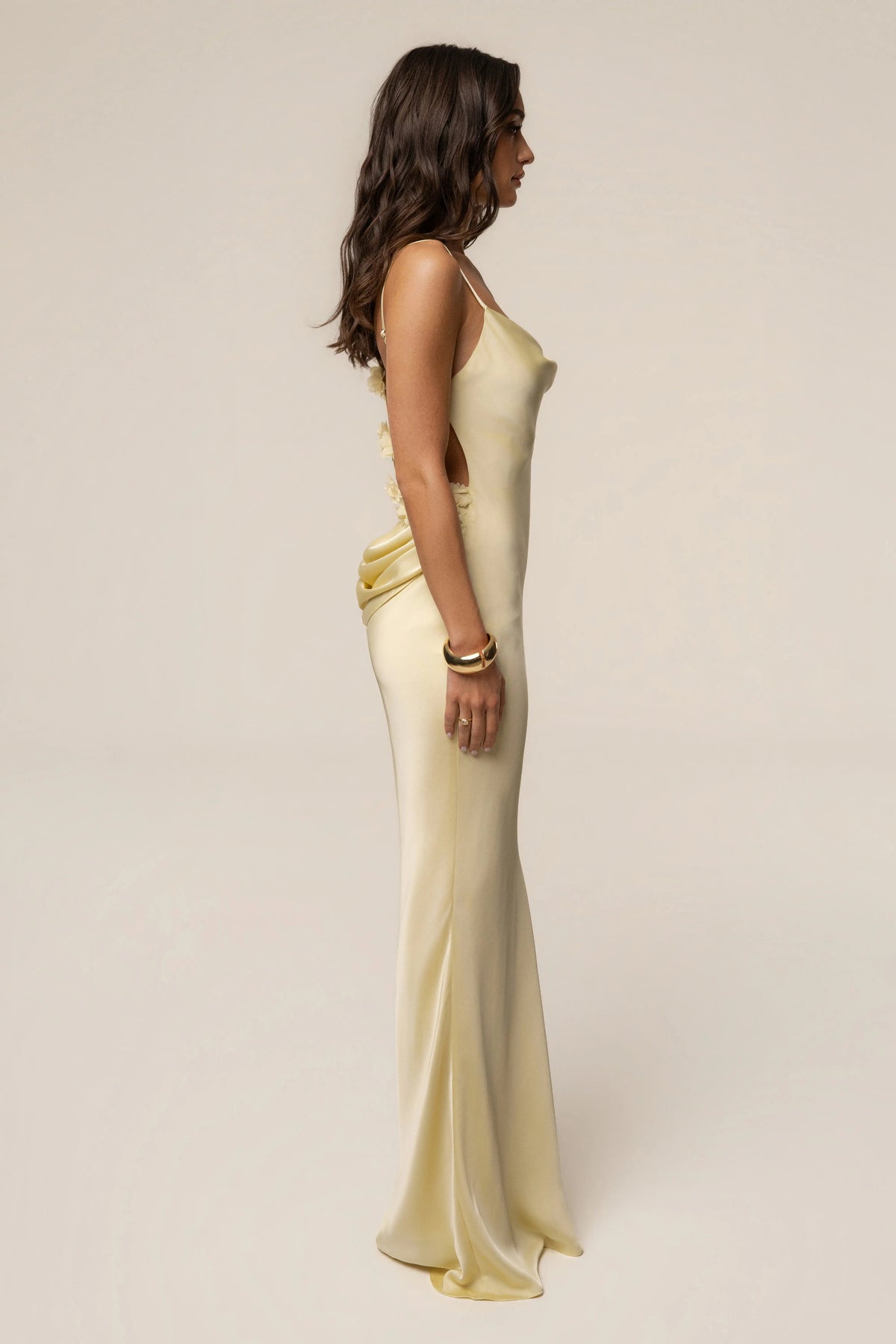 PRE-ORDER Yellow Down The Aisle Satin Gown