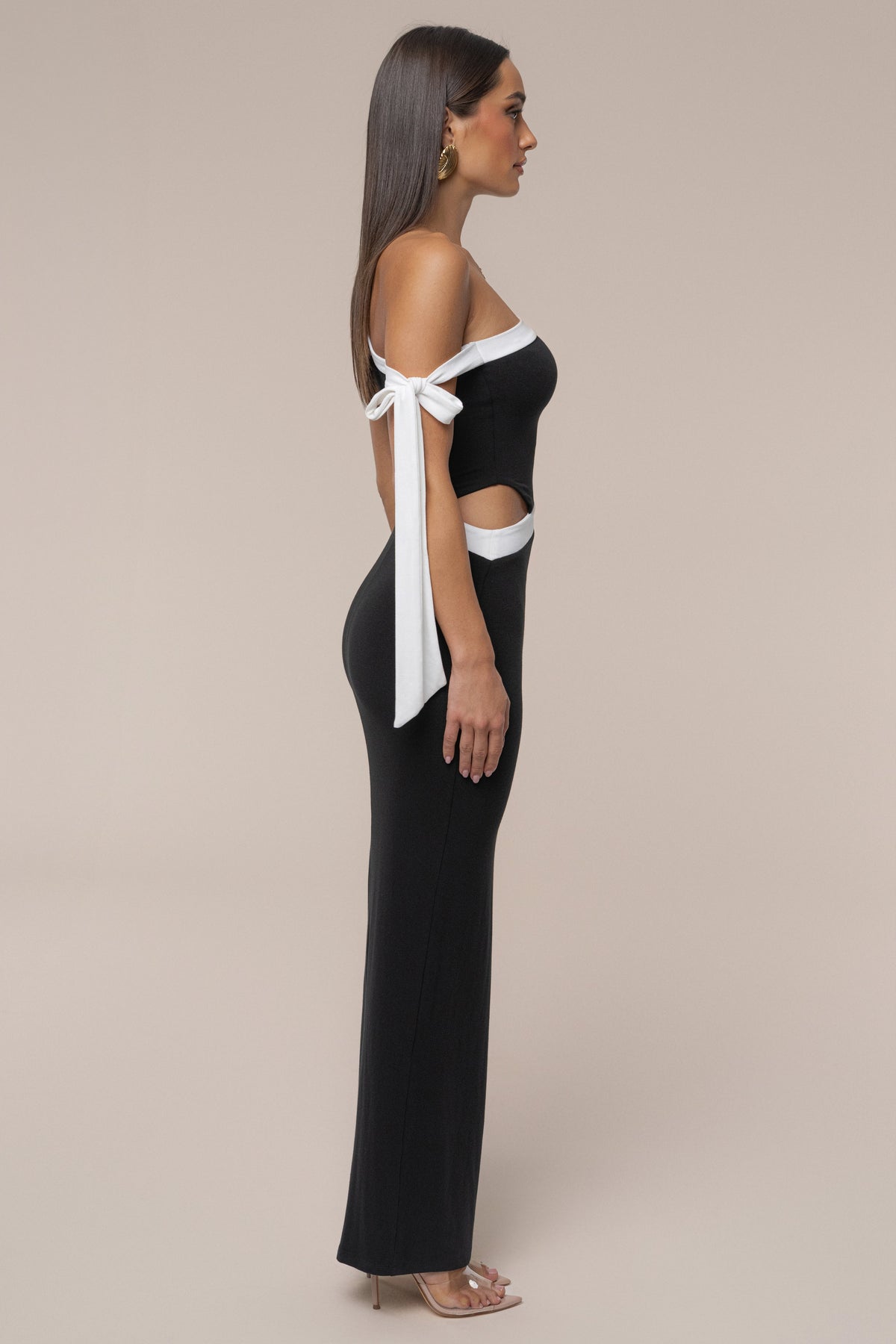 Black Jorden Contrast Maxi Dress