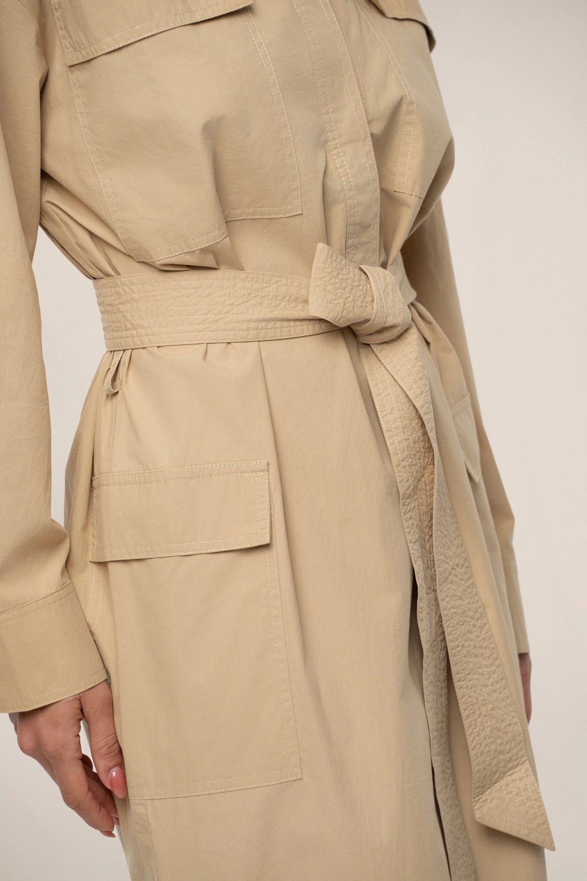 Khaki Harbor Shore Belted Maxi Dress