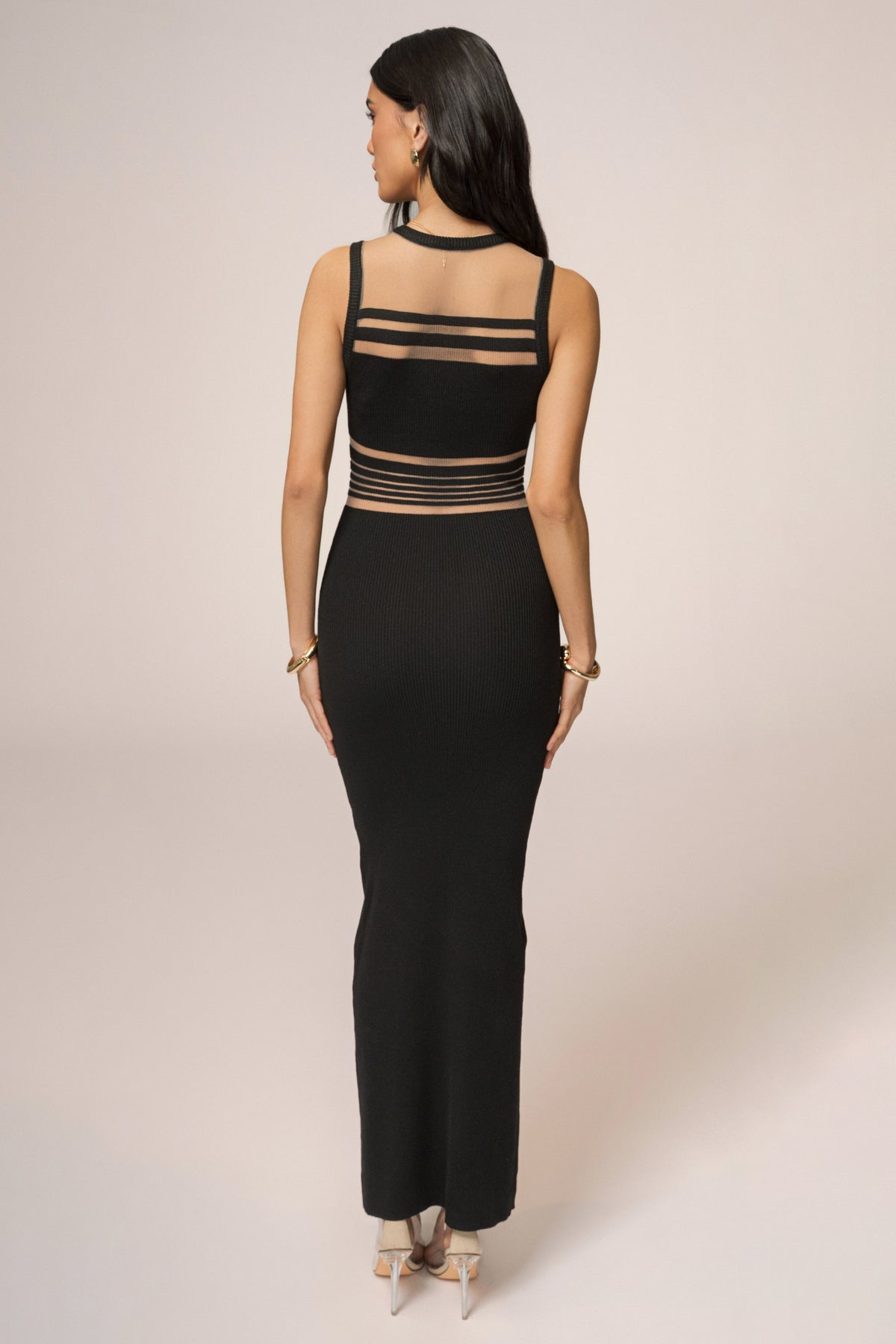 Black Jianna Striped Maxi Dress