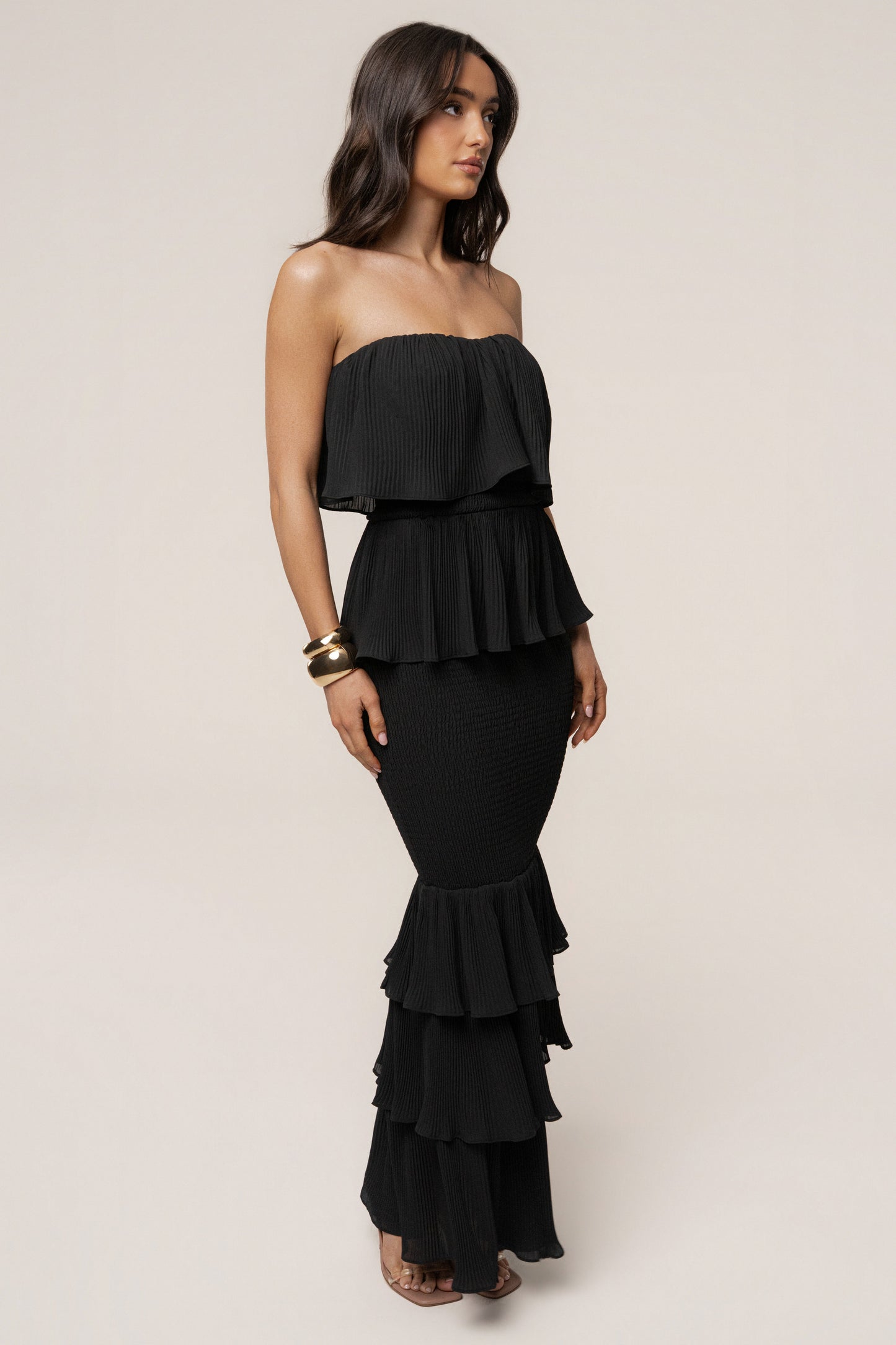 Black Casa Blanca Ruffle Dress