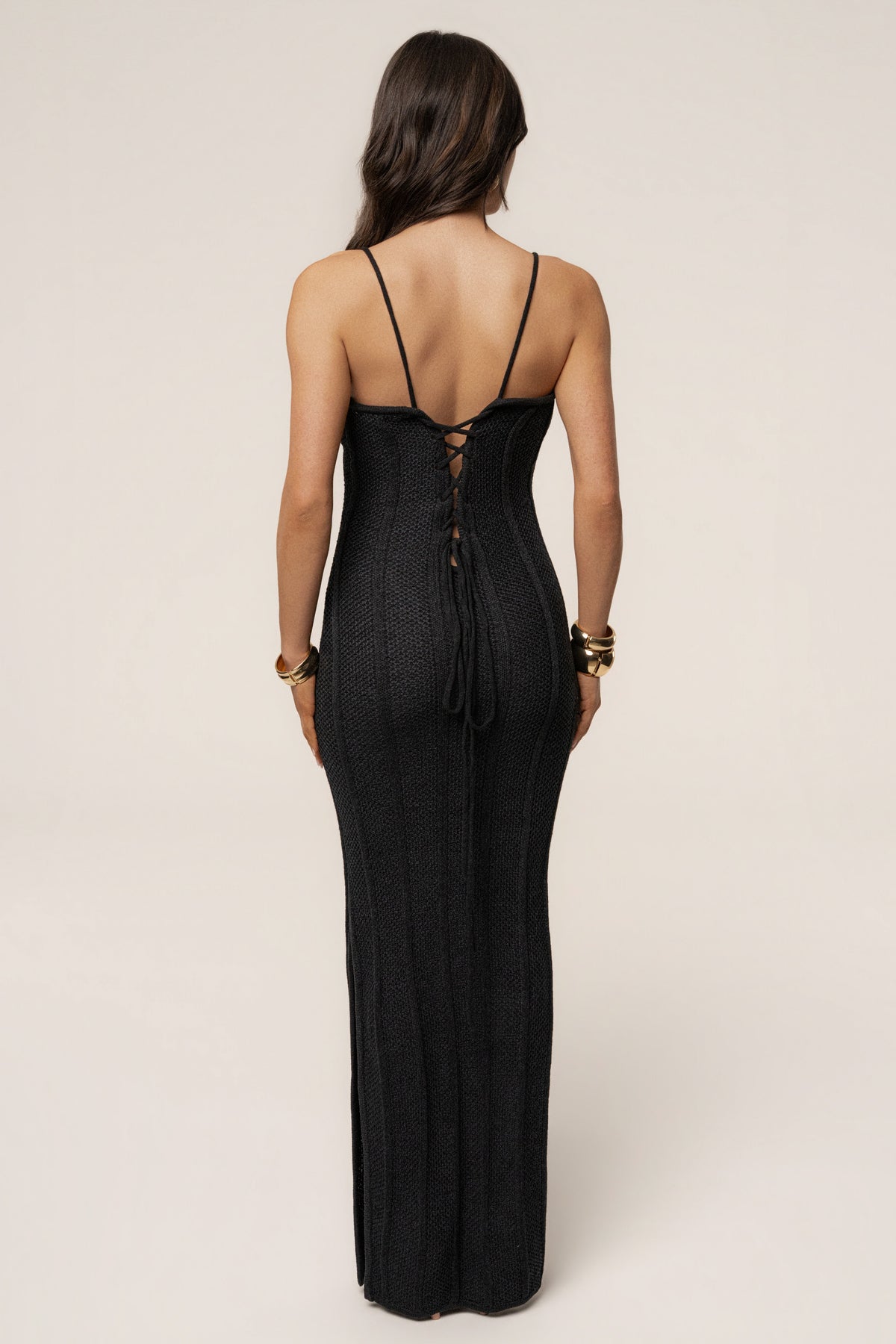 Black Cabana Views Crochet Dress
