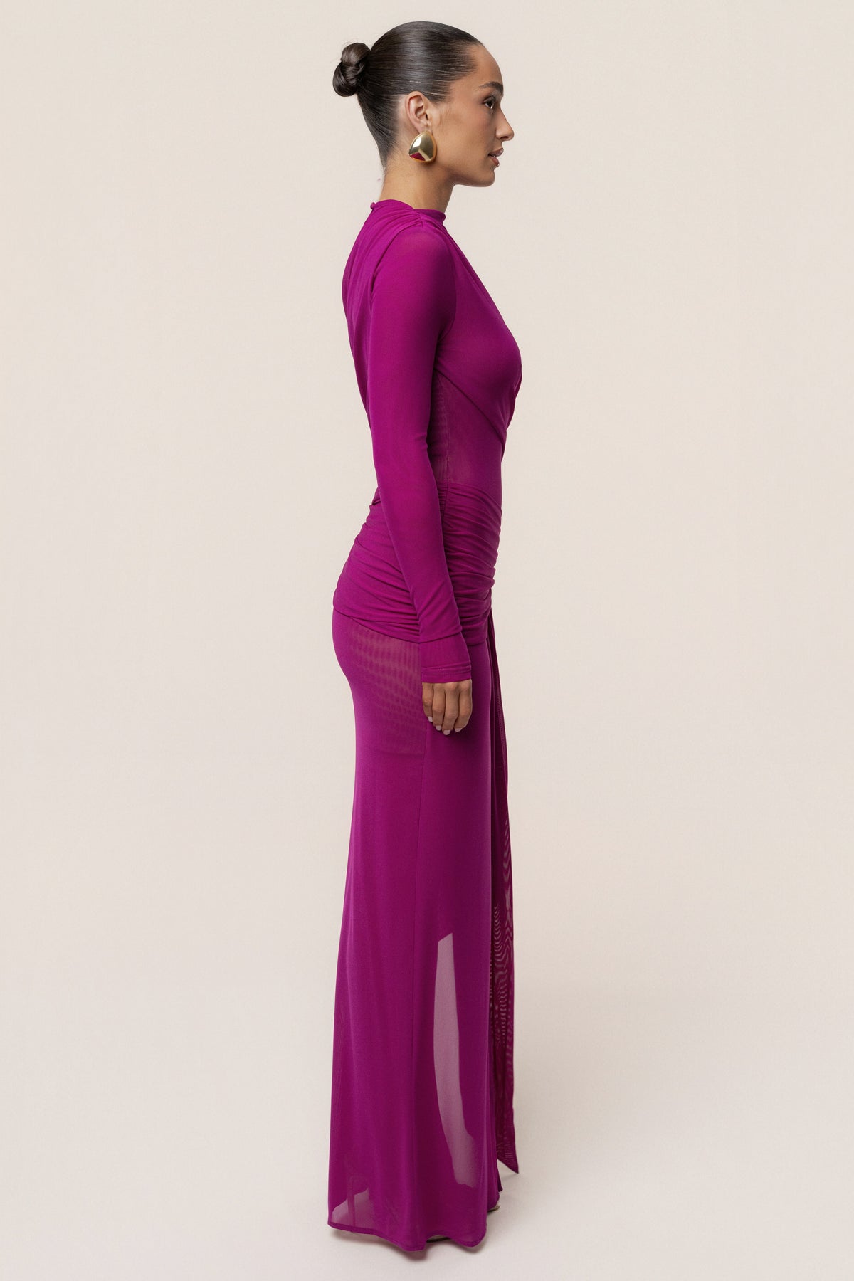 Purple Heatwave Mesh Maxi Dress