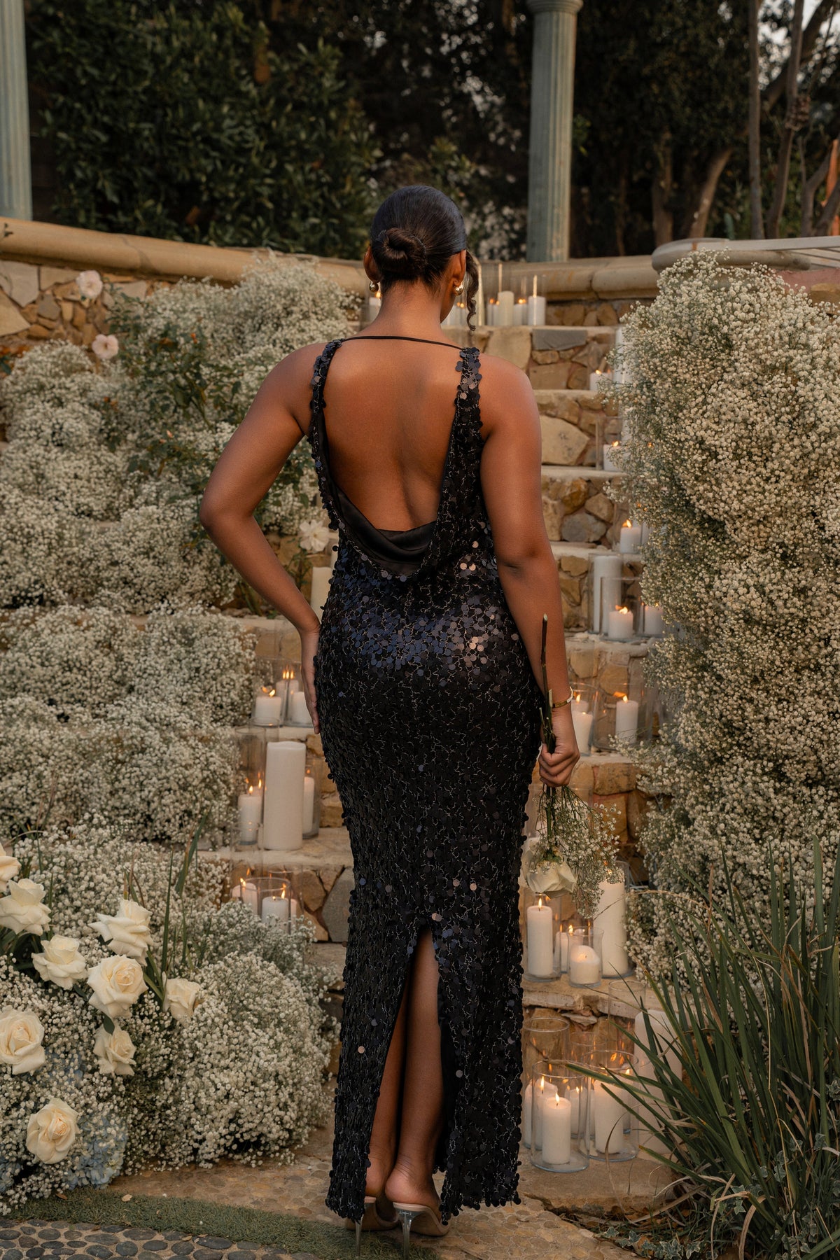 Black Sparkling Moments Sequin Maxi Dress