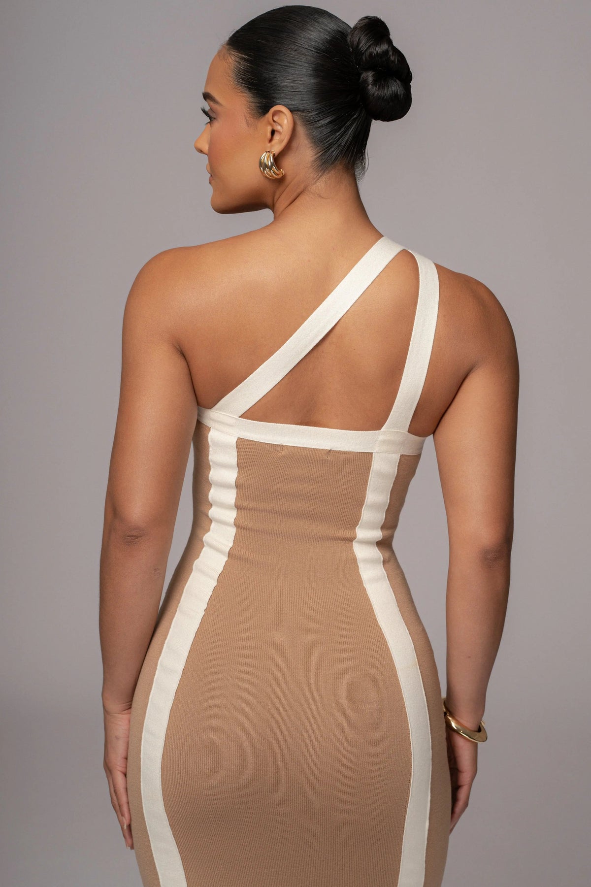 Beige Breann Contrast Maxi Dress
