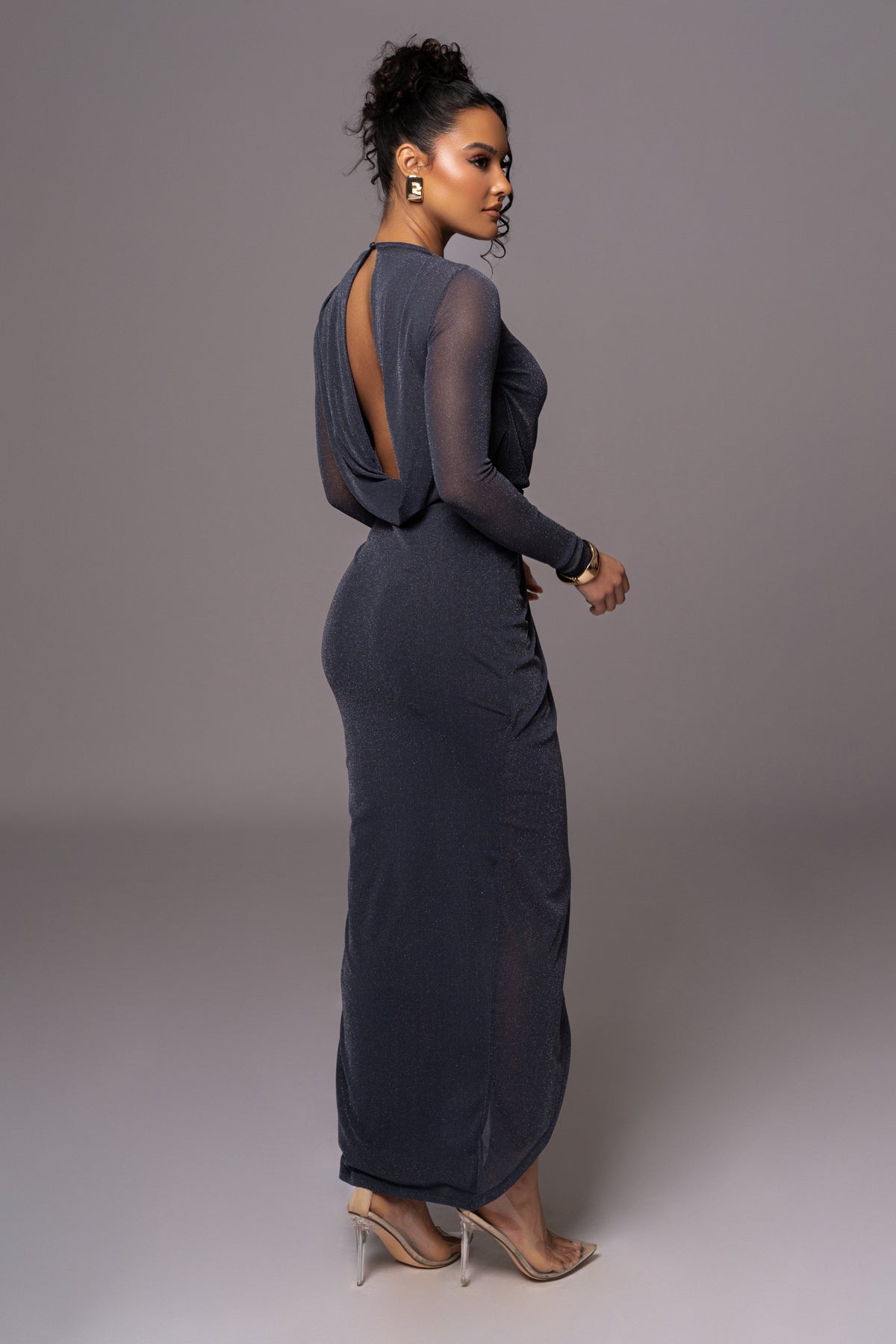 Blue Araceli Gathered Maxi Dress