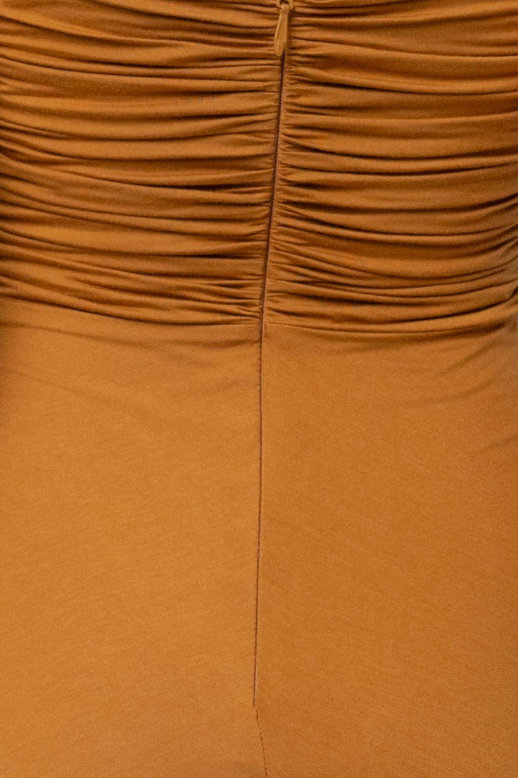 Bronze Atlantis Drape Maxi Dress