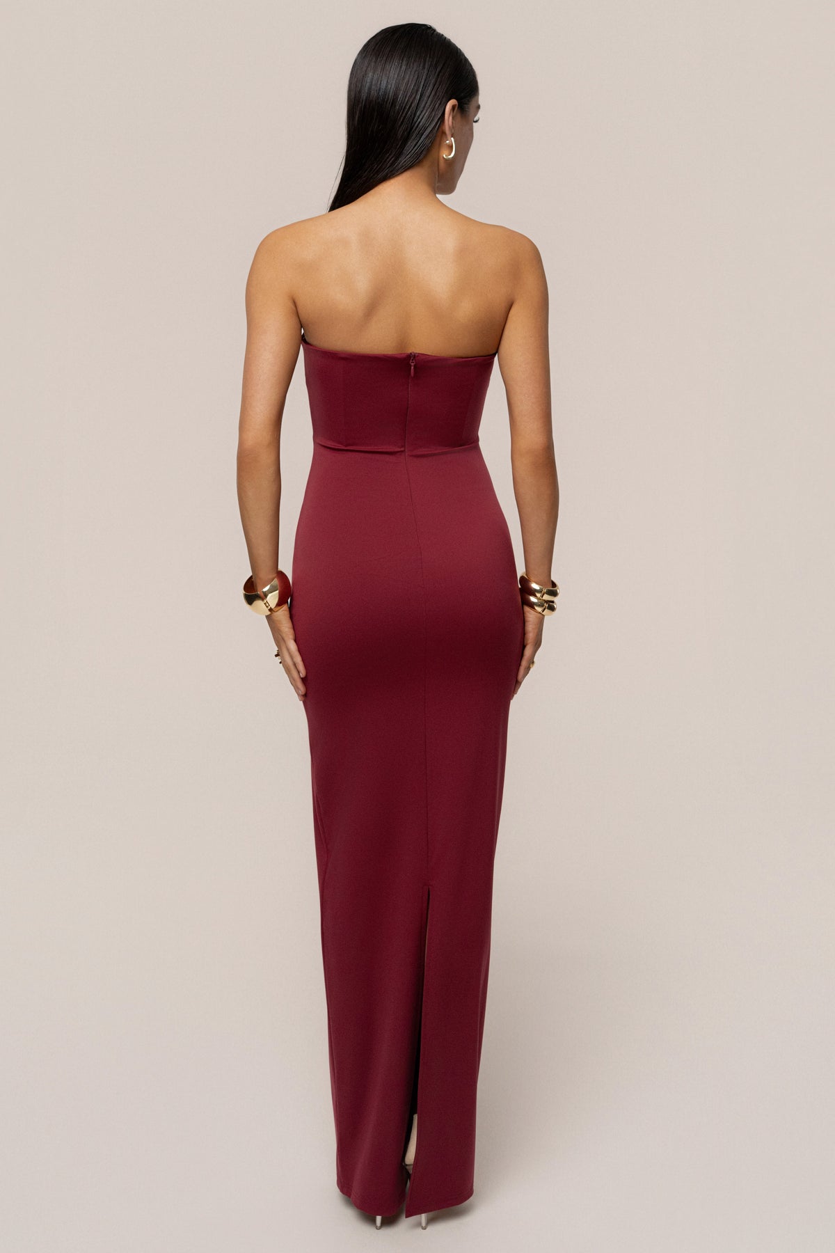 Burgundy Midnight Illusion Maxi Gown