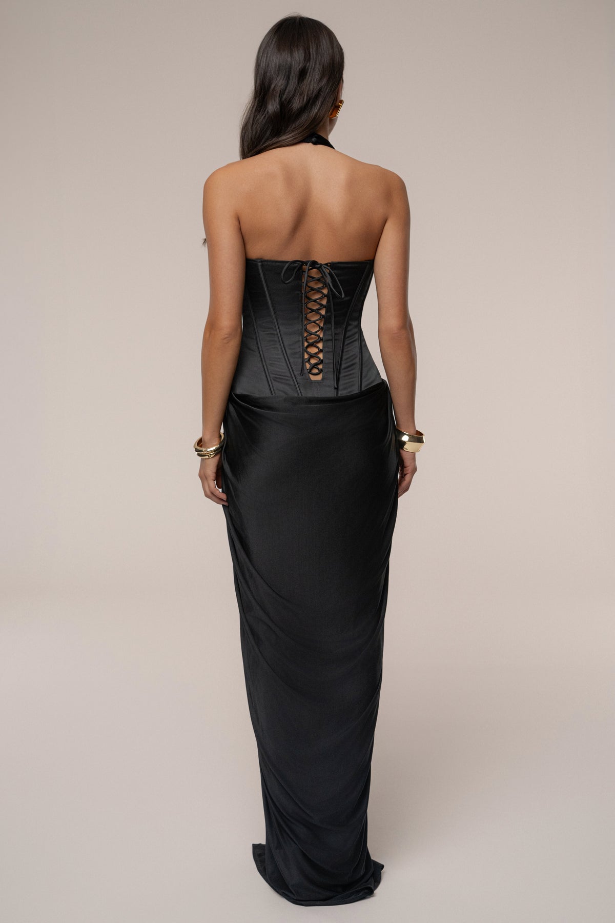 Black Drape And Destiny Maxi Dress