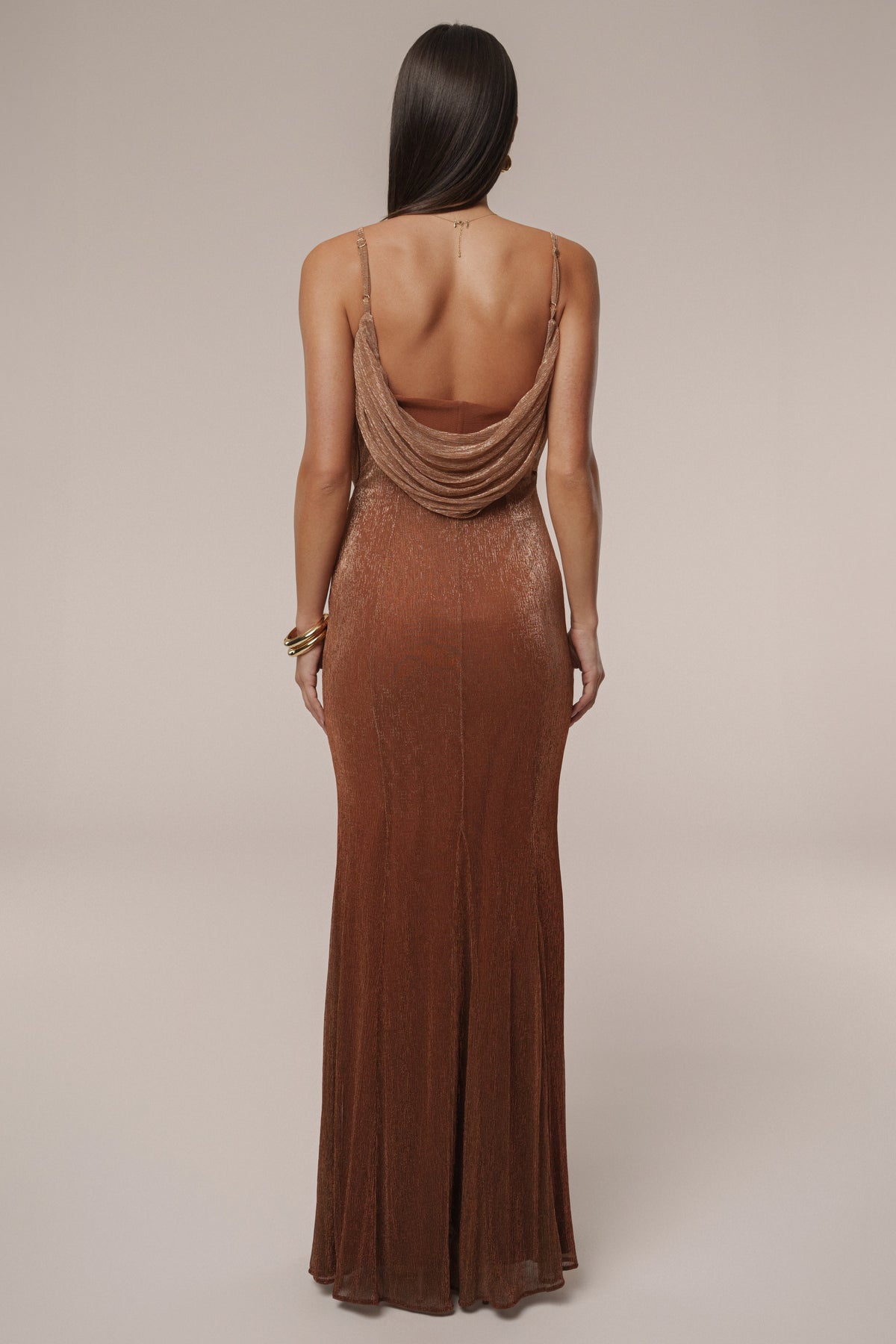 Gold Shimmery Nights Maxi Dress