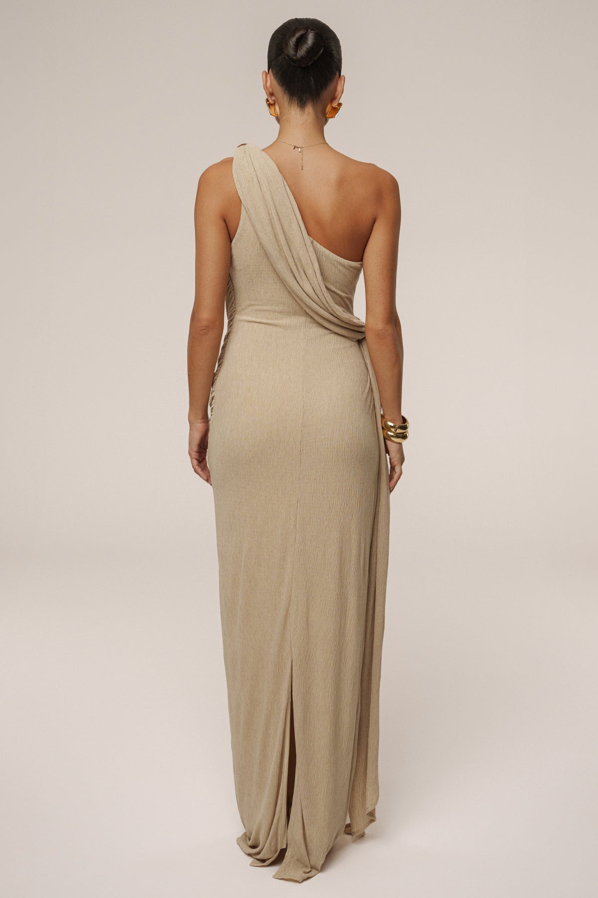 Beige Rich Mocha Wrap Dress