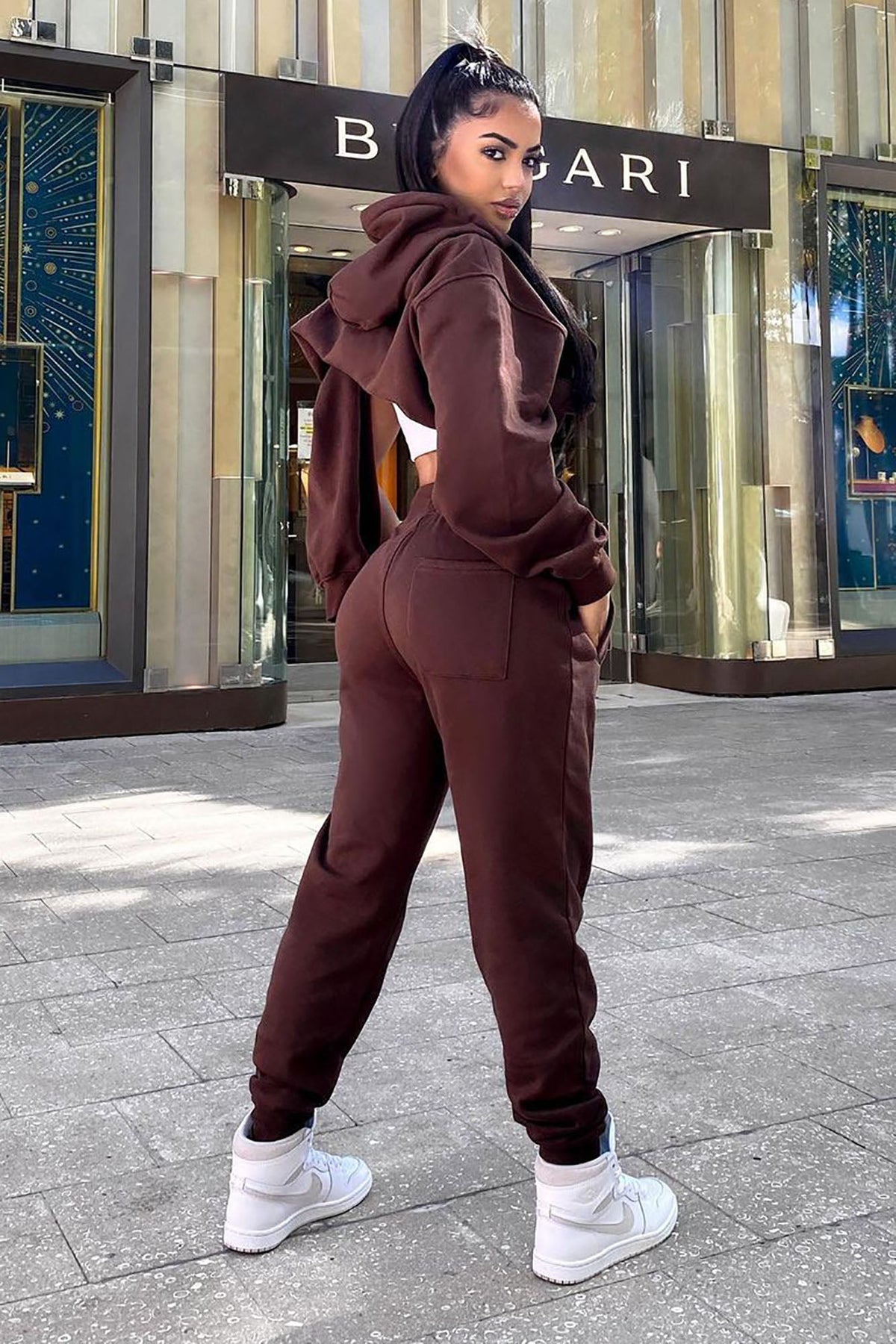 Stole Your Boyfriend's Oversized Jogger - Chocolate